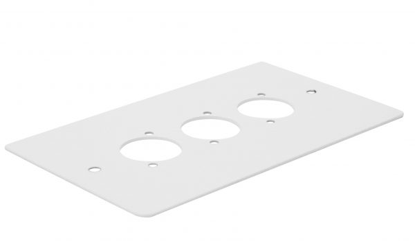 NEW DOUBLE GANG PLATE 3 'D' HOLES. WHITE