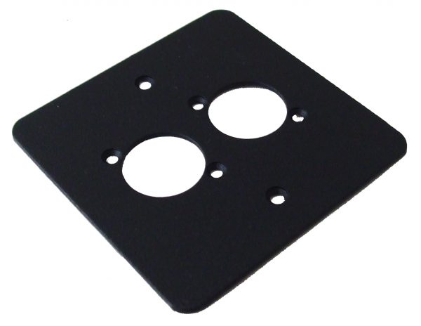 NEW SINGLE GANG PLATE + 2 'D' HOLES. BLACK.