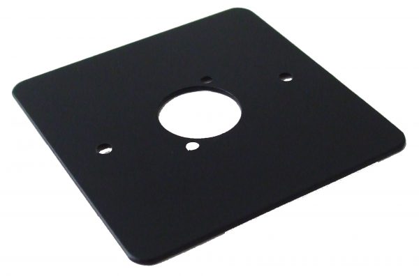 NEW SINGLE GANG PLATE + 'D' HOLE. BLACK.